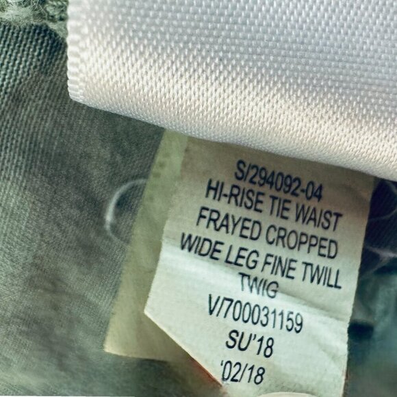 New GAP High Rise Wide Leg Crop Stretch Pleated Sage Olive Green Utility Pants 6 - Picture 6 of 7